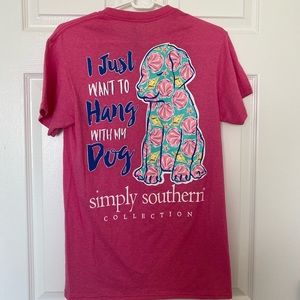 Simply Southern Pink Dog T-Shirt NWT 🐶🌸🌞